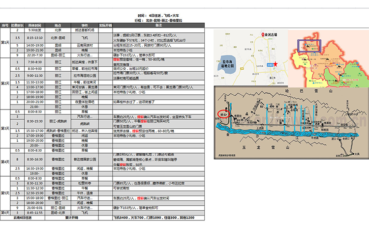 六日旅游行程計劃表-1