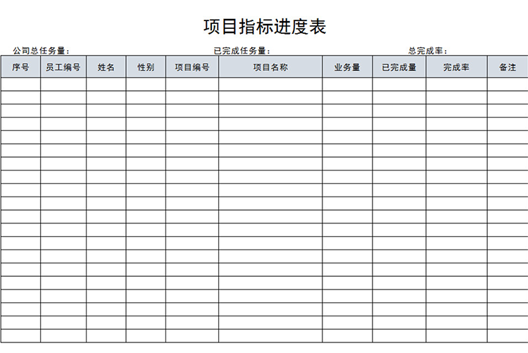 項(xiàng)目指標(biāo)進(jìn)度表-1