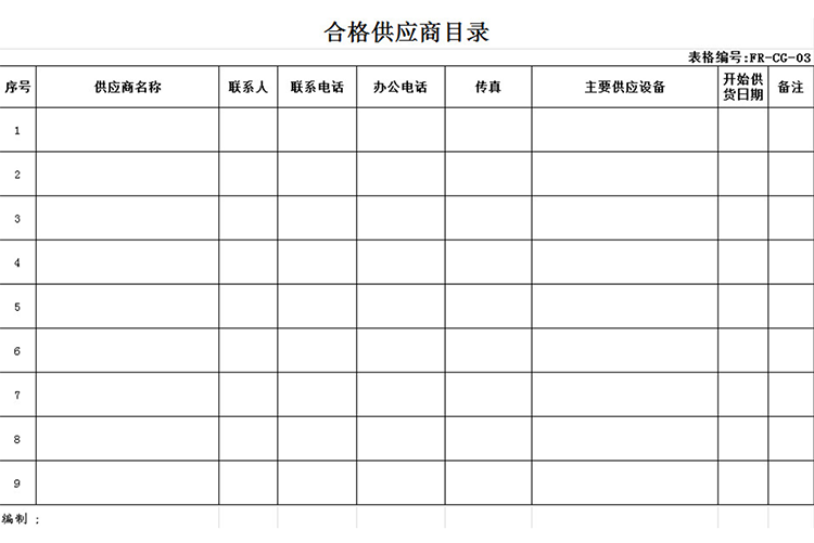 合格供應(yīng)商名錄-1