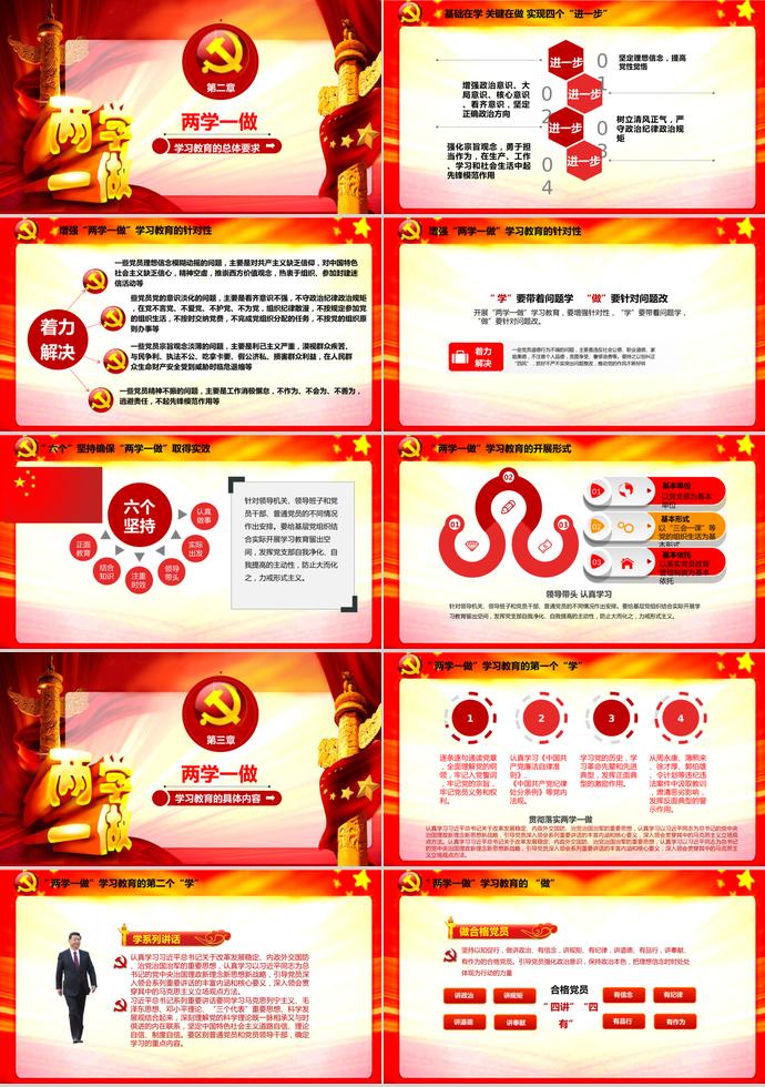 紅色精致黨政學習ppt模板-1