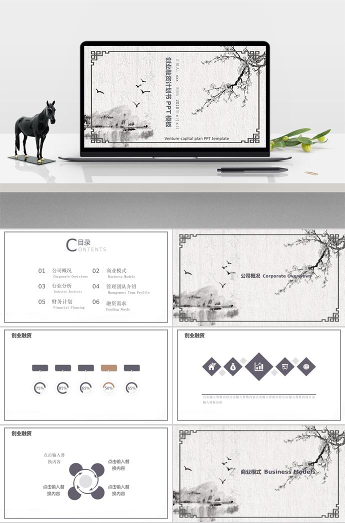 復(fù)古自然風創(chuàng)業(yè)融資計劃書PPT模板