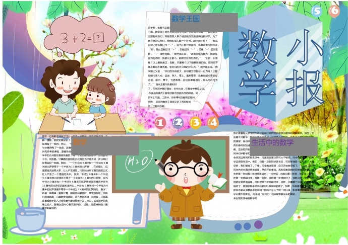 數(shù)學(xué)王國(guó)可愛手抄報(bào)wps