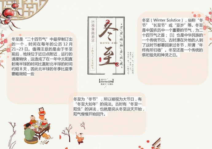 冬至宣傳手抄報素材