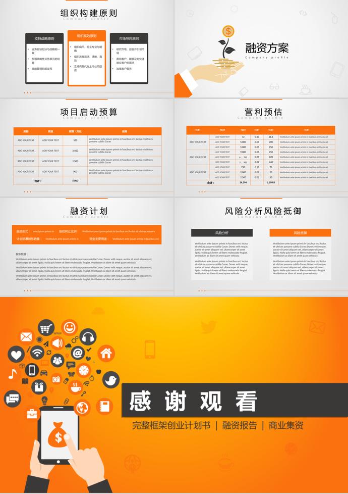 橙黃色大氣創業計劃書-2