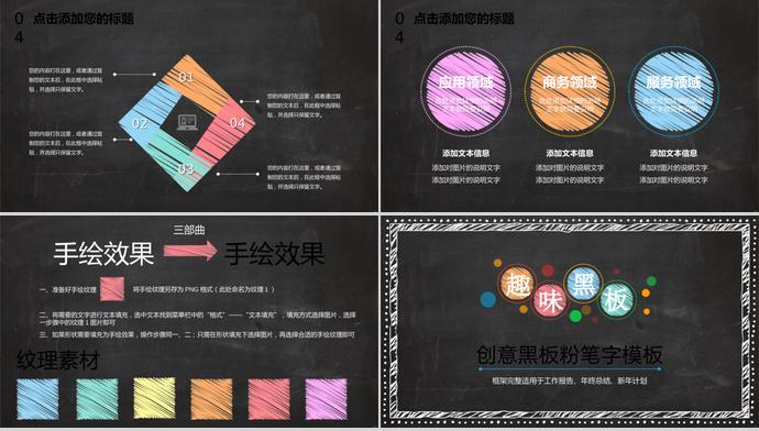創意黑板粉筆字教育PPT模板-3