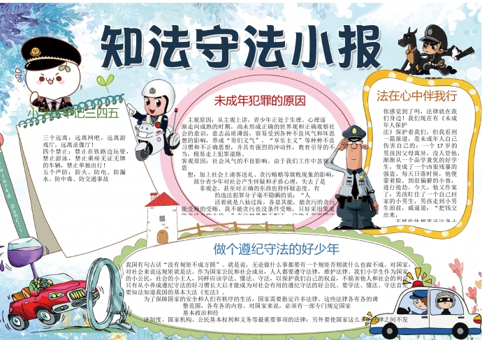 2019知法守法法律小報wps