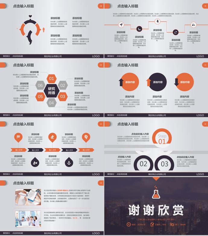 橙色系化工化學(xué)制藥畢業(yè)答辯PPT模板-4