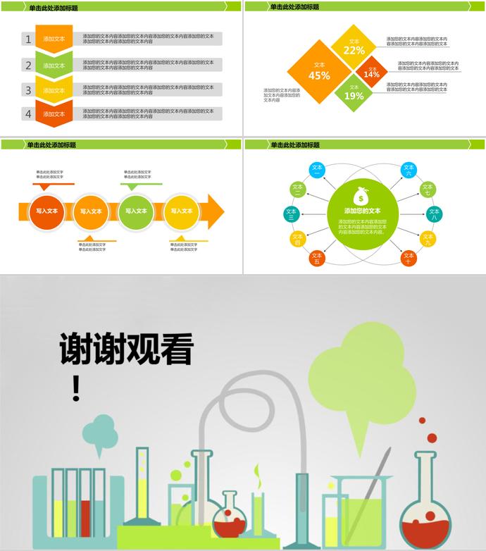 熒光綠創意化學實驗畢業答辯PPT模板-4