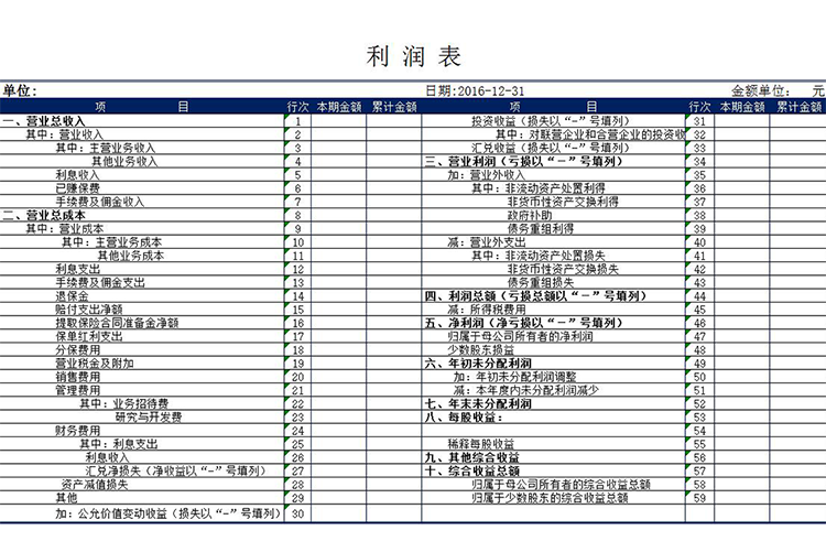 財務利潤表和資產負債表模板Excel文檔-1