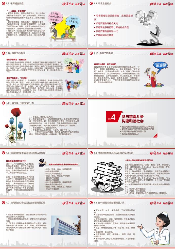 橙色系炫彩風禁毒知識宣傳ppt模板-4