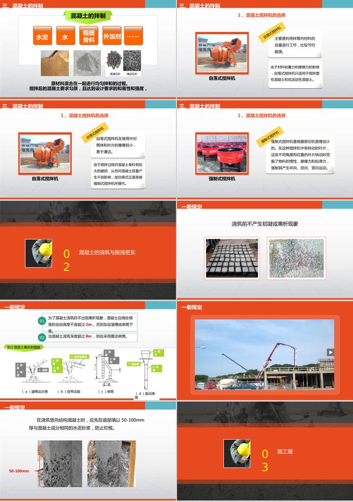 橙色系簡約風(fēng)混凝土工程畢業(yè)答辯PPT模板-1