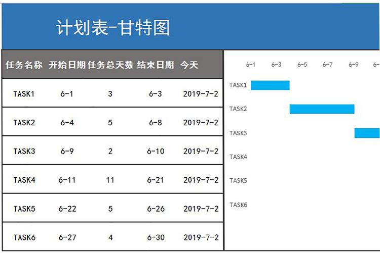 深藍色風格項目計劃表甘特圖模板-1