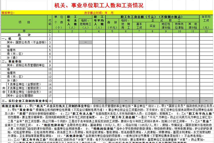 機(jī)關(guān)事業(yè)單位工資表職工人數(shù)-1
