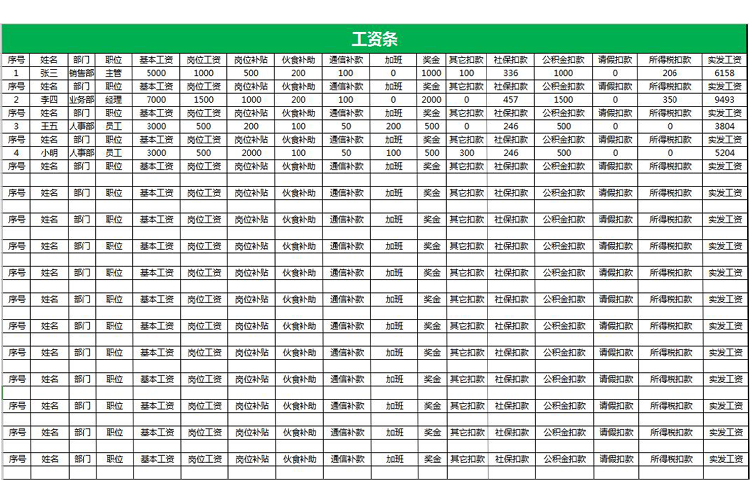 員工工資條模板生成系統-1