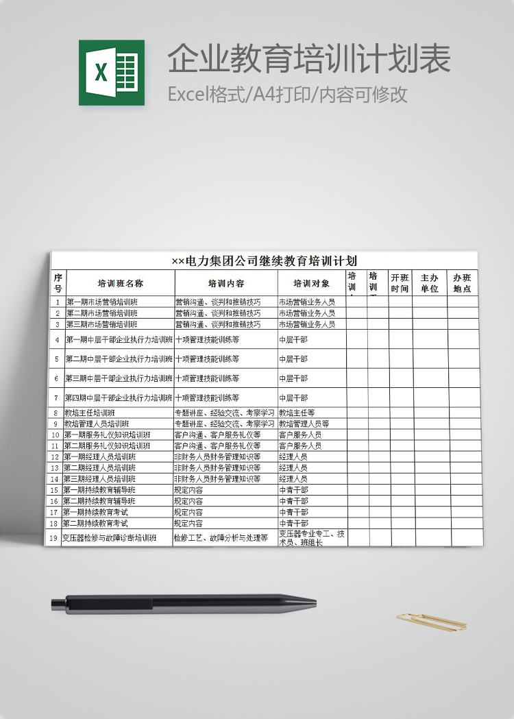 電力集團(tuán)公司企業(yè)繼續(xù)教育培訓(xùn)計劃