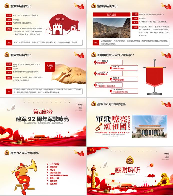 八一建軍節紅色歷史PPT模板-2