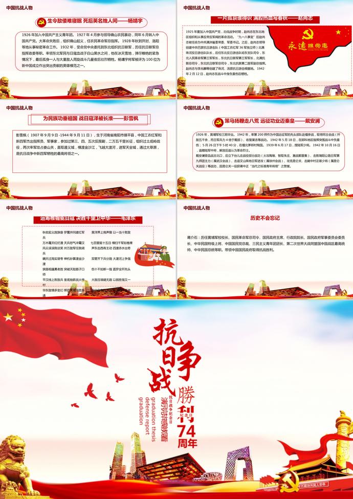 黨政風(fēng)中國抗戰(zhàn)勝利主題PPT模板-3