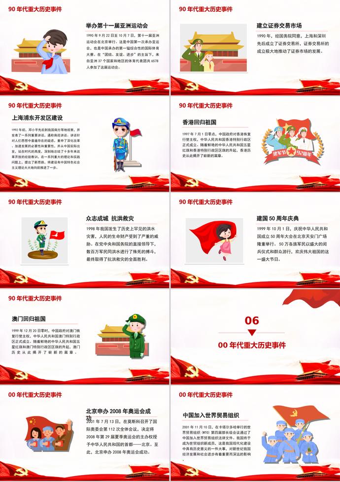 慶祝新中國成立70周年主題PPT模板-3