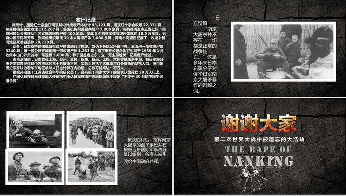 黑色南京大屠殺國家公祭日PPT模板-2