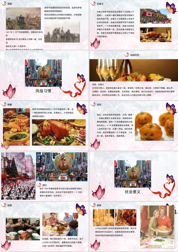西方傳統節日感恩節主題ppt模板-1