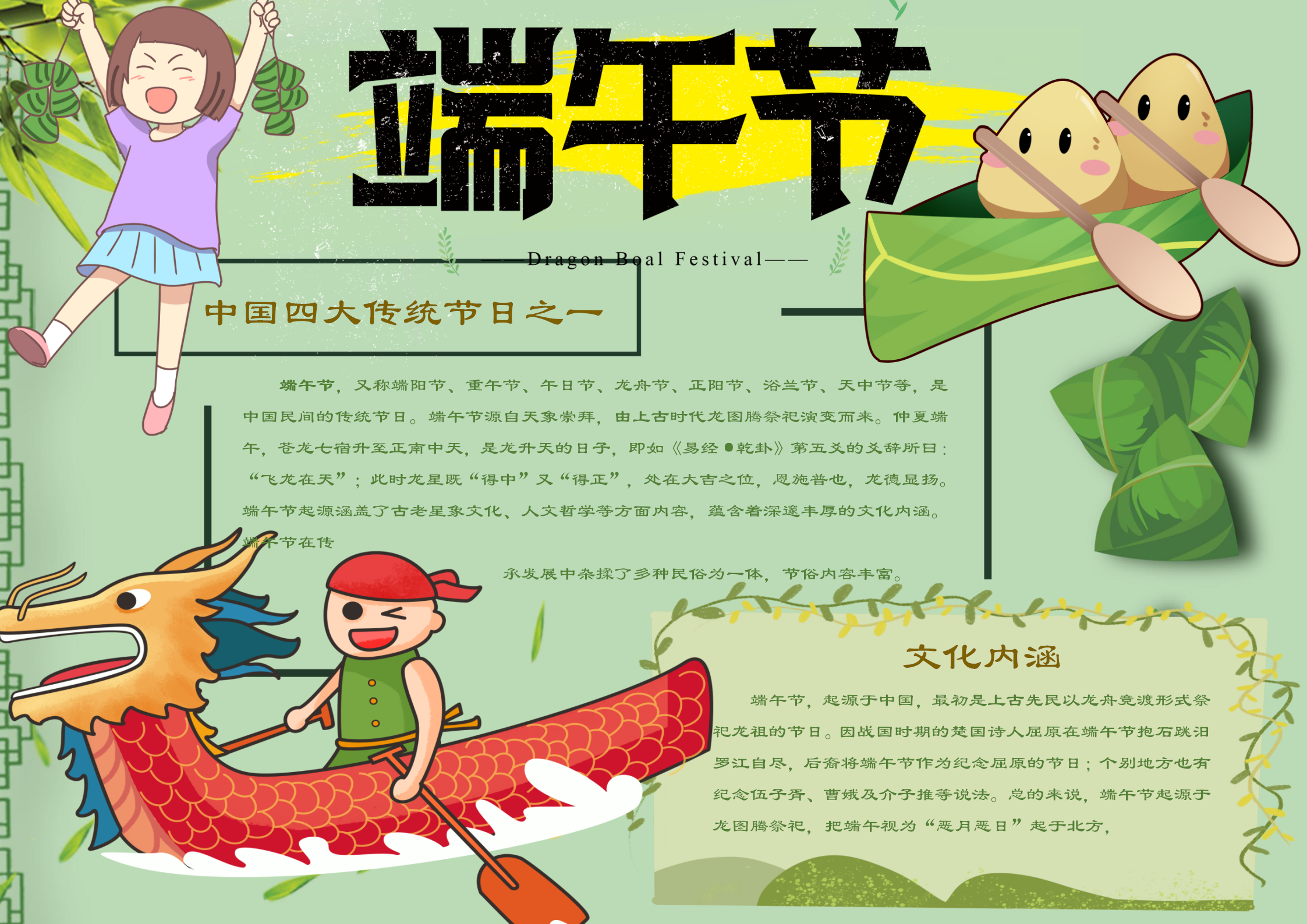 端午節可愛小報