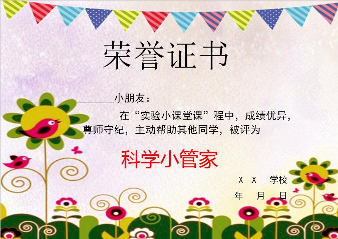 精美花卉榮譽證書Word模板