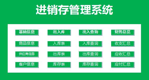 苔蘚綠進銷存管理系統excel模板