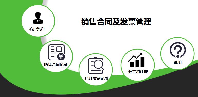 森林綠銷售合同及發票管理系統模板
