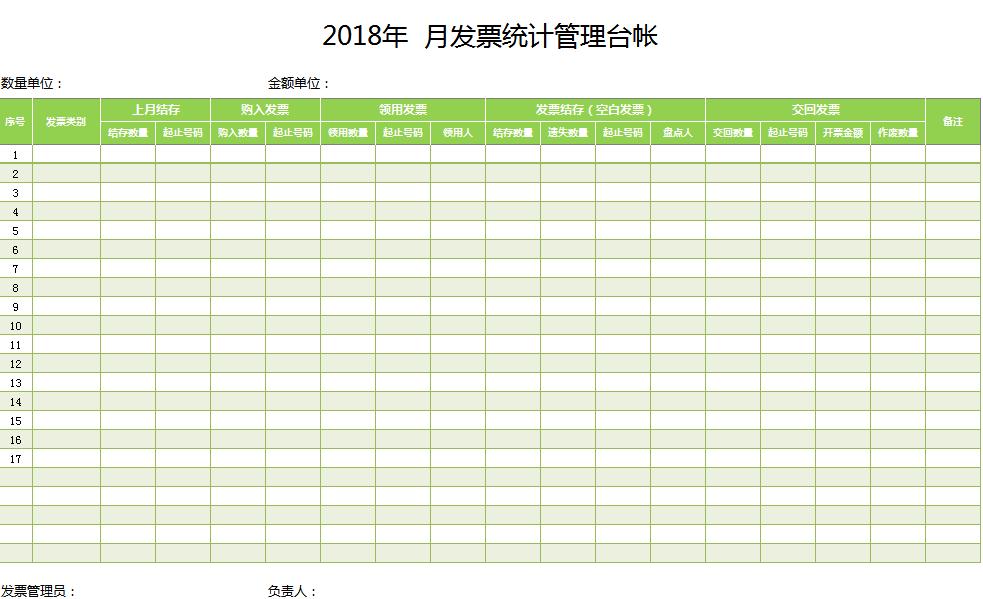 發票統計管理臺賬模板