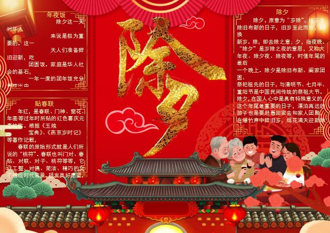除夕節(jié)日小報(bào)Word模板