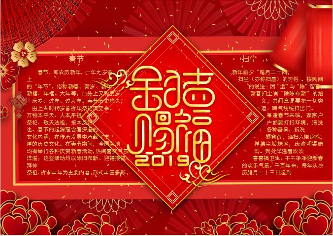 大紅喜慶新春小報Word模板