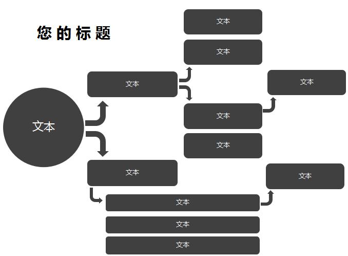 黑色系組織架構圖excel模板