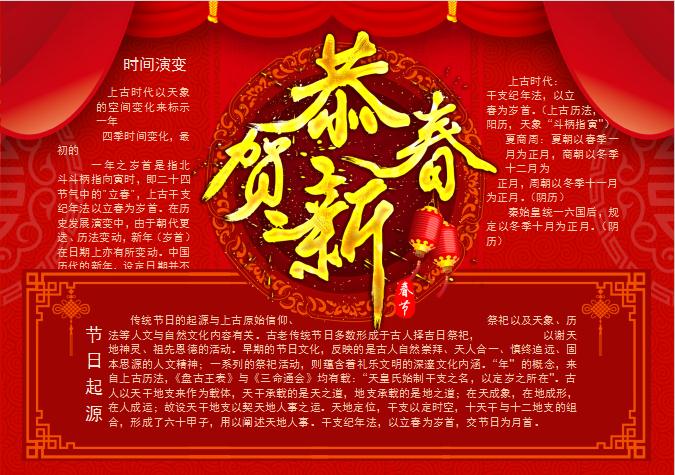 喜慶春節小報Word模板
