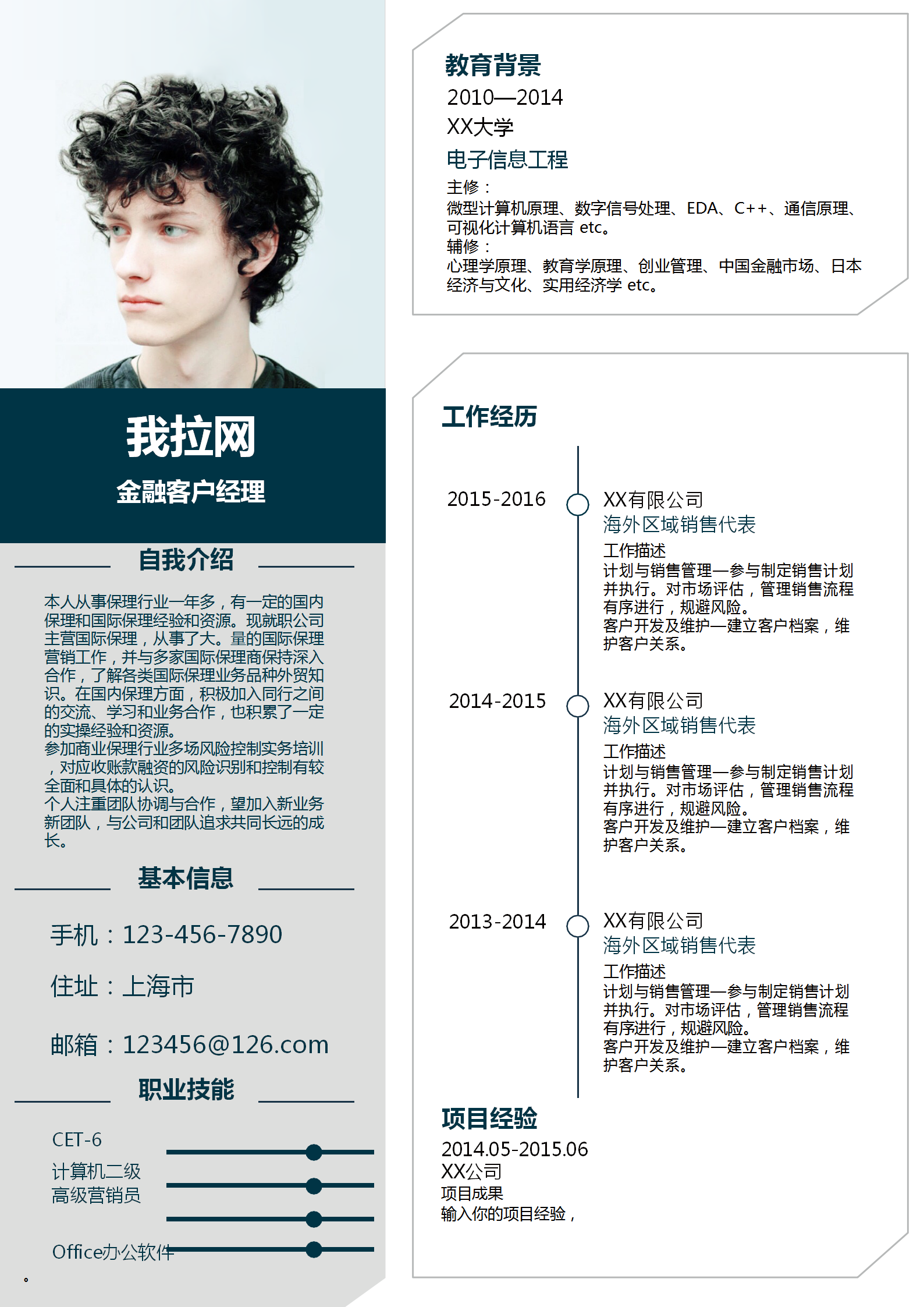 時尚方塊金融客服經理個人簡歷