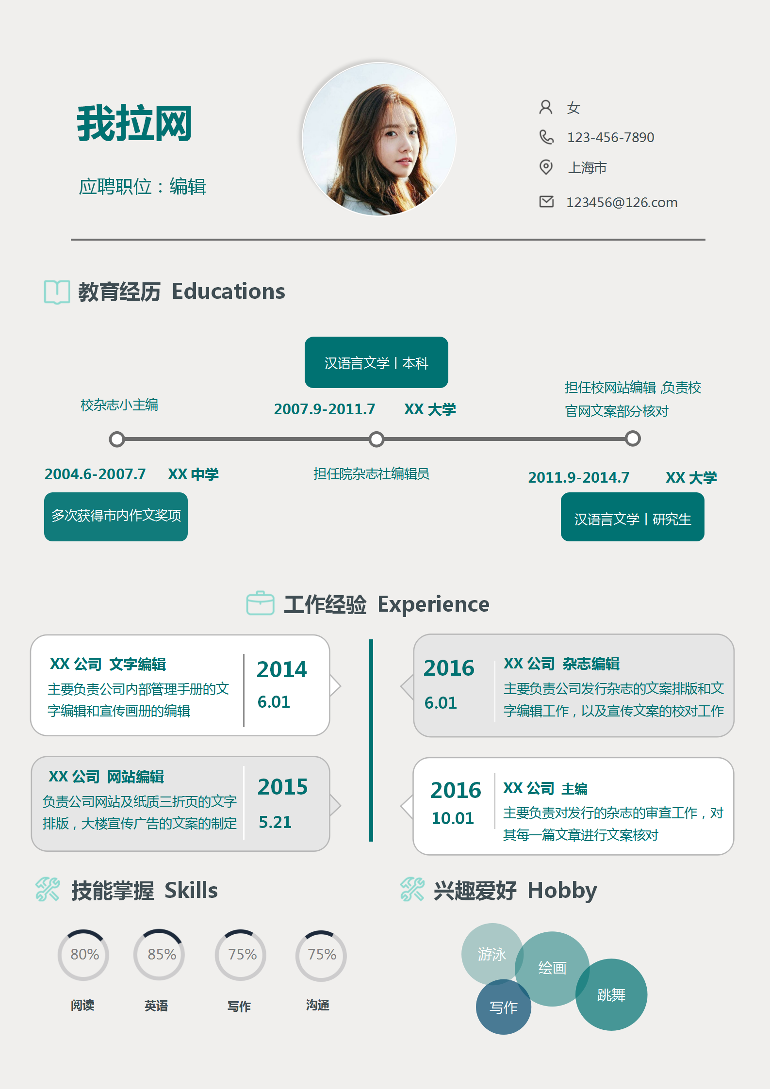 創意排版編輯簡歷word模板