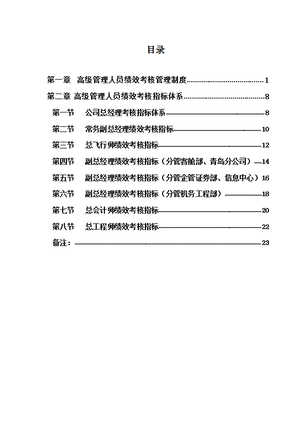 某公司高級(jí)管理人員考核績(jī)效體系概述word模板
