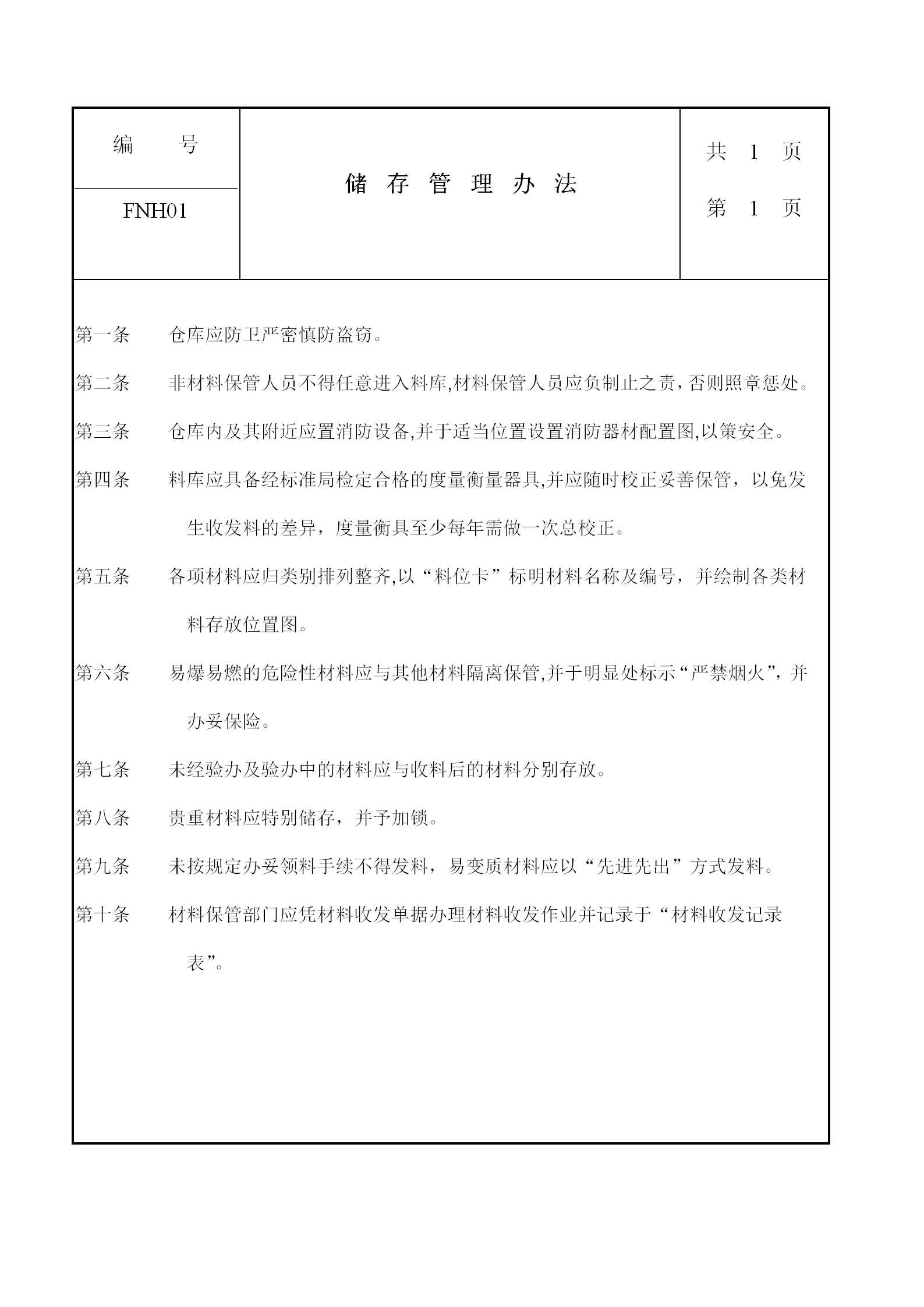 現(xiàn)代企業(yè)儲存管理?xiàng)l例word模板