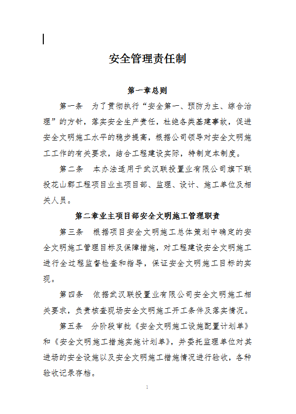 建設單位安全管理制度word模板