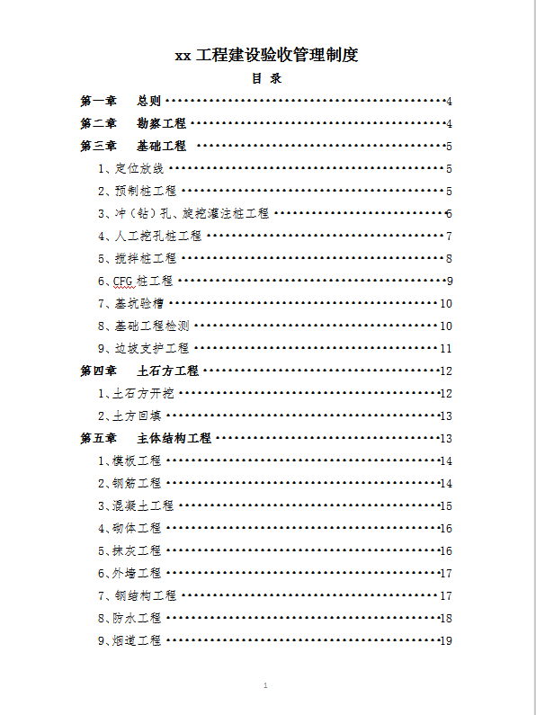 xx集團工程建設驗收管理制度word模板