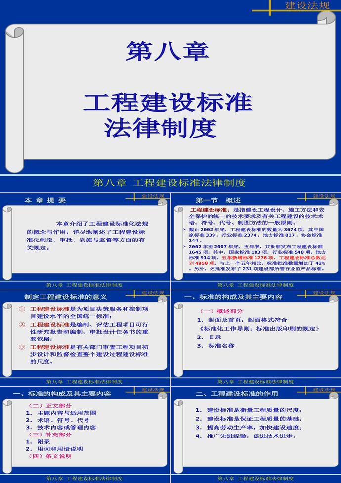 工程建設(shè)標(biāo)準(zhǔn)法律制度PPT模板