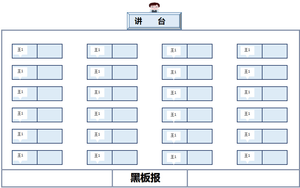 可愛簡約教師座位表