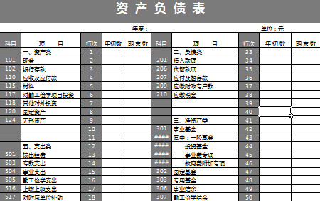 公司資產負債表excel-1
