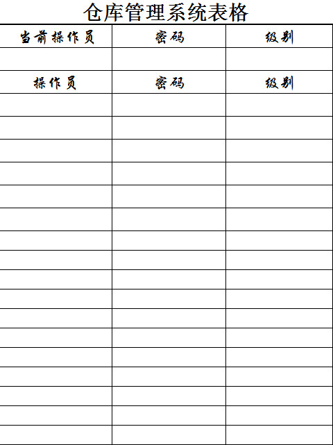 倉庫管理表格