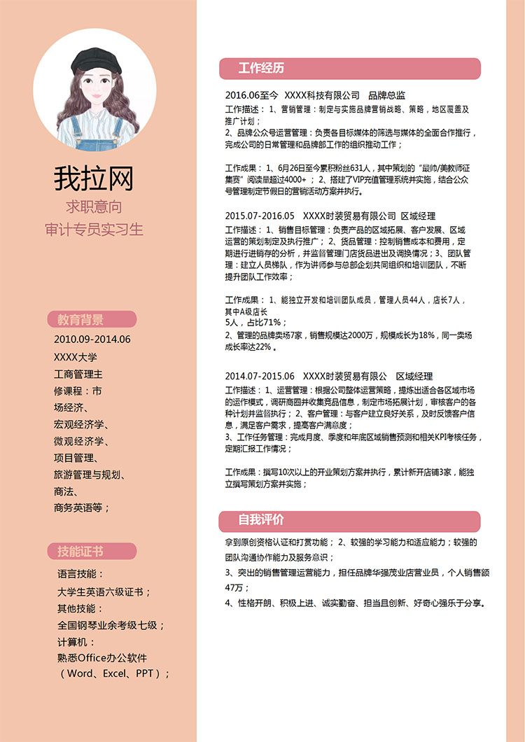 橙色系精美風(fēng)審計(jì)專員應(yīng)屆畢業(yè)生模板-1