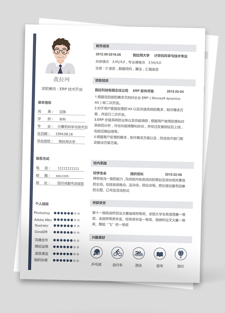 AX技術(shù)負(fù)責(zé)人簡歷模板