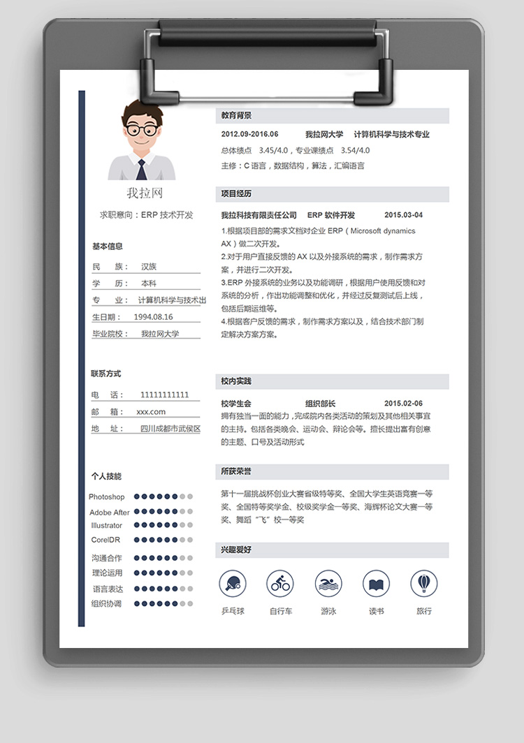 AX技術(shù)負(fù)責(zé)人簡歷模板-1