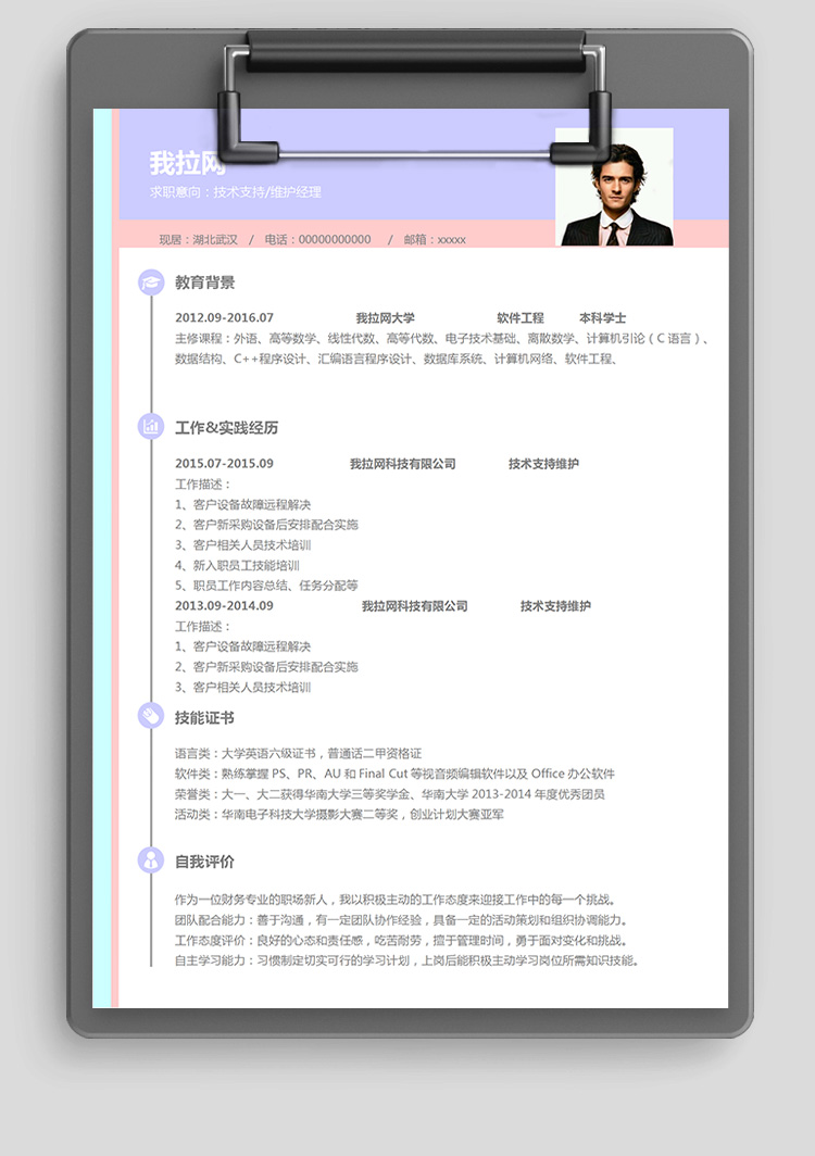 C++技術負責人簡歷模板-1